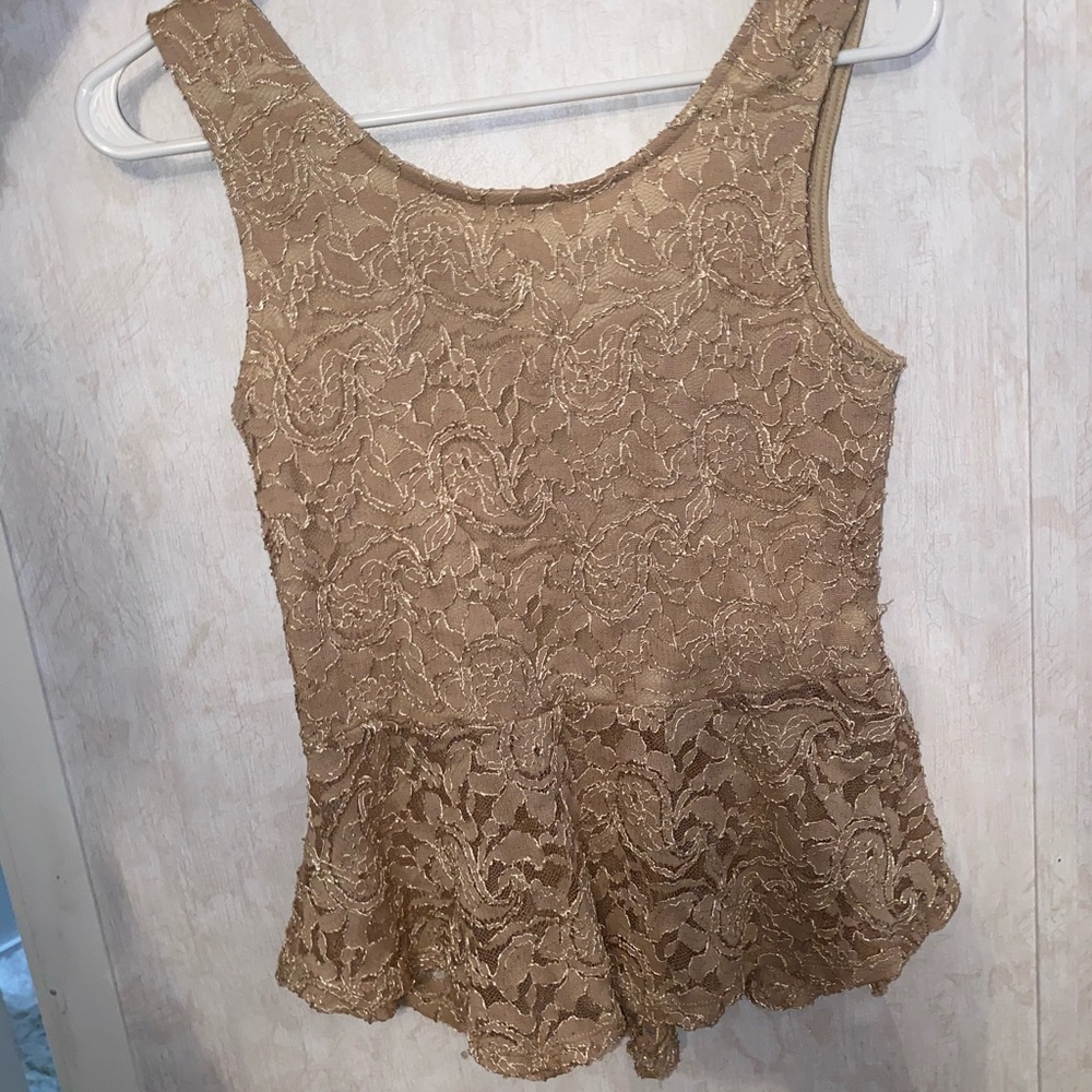 Gold lace top
